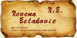 Nevena Belaković vizit kartica